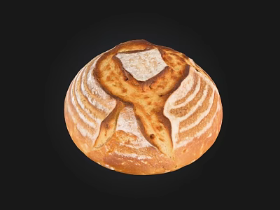 Artisan Handmade Bread With Golden Crust And Intricate Surface Pattern 3d model