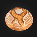 Artisan Handmade Bread With Golden Crust And Intricate Surface Pattern