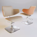 Modern Massage Chairs With Beige And Orange Upholstery And Metal Bases