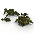 Green Mechanical Insect Models Featuring Botanical Textures And Futuristic Design Details