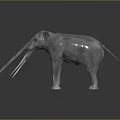 White Low Poly Elephant Sculpture With Minimalist Design And Reflective Base