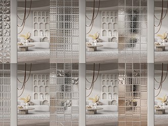 Modern glass brick glass brick screen partition 3d model