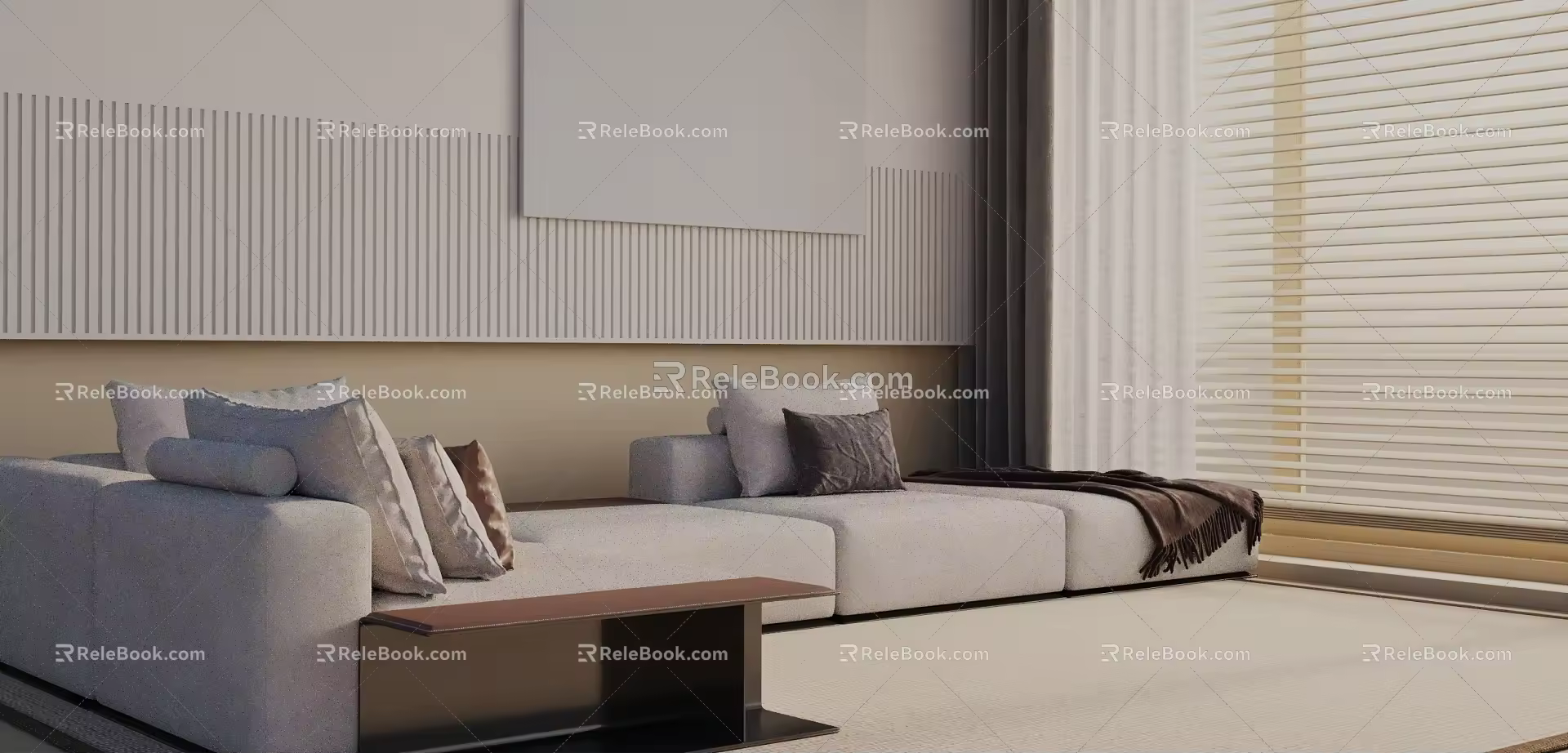 Modern three-seat sofa 3d model