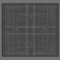 Modern Abstract Industrial Metal Pipe Grid Structure With Interconnected Tubes