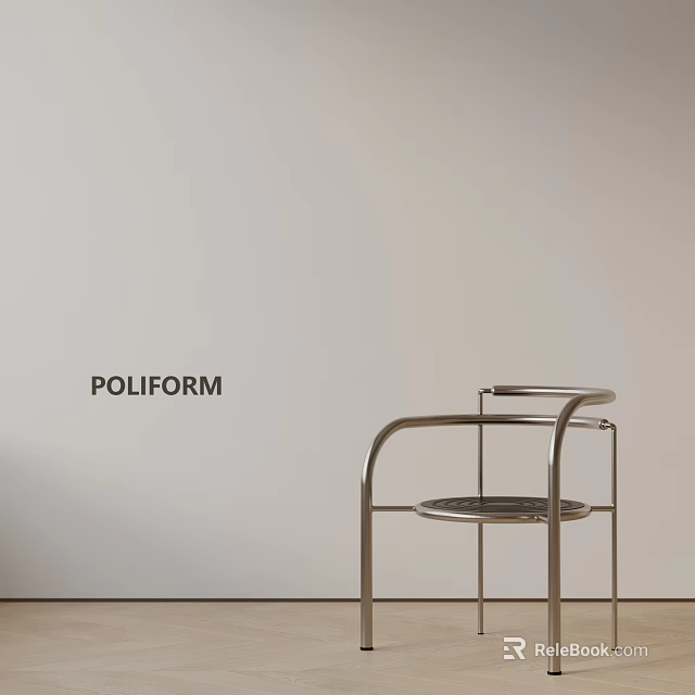 Modern POLIFORM Dining Chair With Sleek Metal Frame And Contemporary Design 3d model 