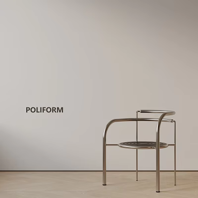 Modern POLIFORM Dining Chair With Sleek Metal Frame And Contemporary Design 3d model