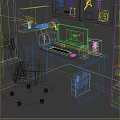 Gaming Lounge With Ergonomic Chair Modern Desk And PC Gear