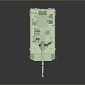 Green Armored Military Tank with Long Cannon Tracks Antenna and Reflective Surface