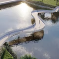 Modern bridge with site 3d model
