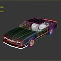 Classic Black Two Door Car With Red Accents Shiny Exterior And Alloy Wheels