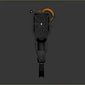 Mechanical Sci Fi Weapon with Green Orange Details and Multiple Grip Holes Design 3d model