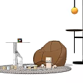 Modern Lazy Sofa Casual Sofa Floor Lamp 3d model