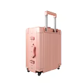 Pink Hard Shell Suitcase With Telescopic Handle Rolling Wheels And Lock Closure