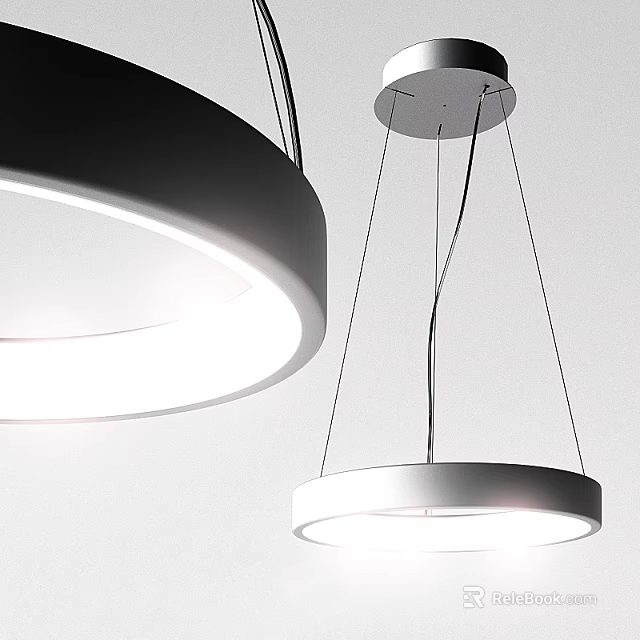 Modern Circular Pendant Light With Bright LED Illumination And Minimalist Hanging Design 3d model 