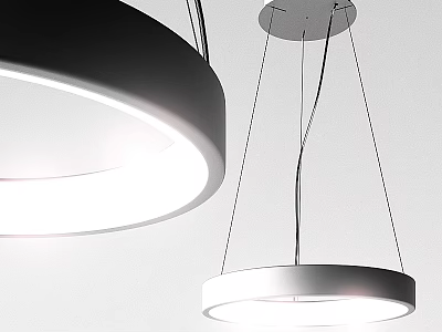 Modern Circular Pendant Light With Bright LED Illumination And Minimalist Hanging Design 3d model