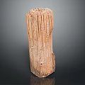 Natural Wooden Column Decorative Piece With Textured Surface And Handcrafted Details