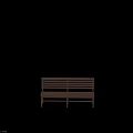 Wooden Public Bench With Slatted Backrest And Brown Finish For Outdoor Use