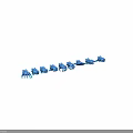 Modern Blue Polygonal Household Decorative Items Arranged In A Row