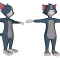 Cartoon Blue And White Cat Game Movie Character Standing With Arms Outstretched