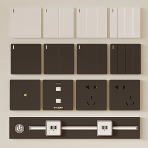 Modern switch socket 3d model