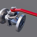 Stainless Steel Ball Valve With Red Handle And Flange Connection For Industrial Applications