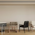 Four Stylish Dining Chairs In Various Designs With Wooden Metal Frames And Patterned Seats