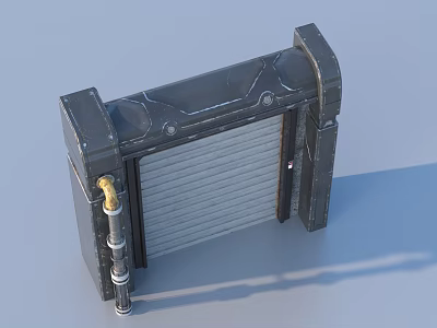 Industrial Metal Roller Shutter Door With Sturdy Side Posts And Lock Design 3d model