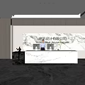 Company Front Desk Background Wall Reception Area Bar Desk Reception Desk Lobby Simple Lobby 3d model
