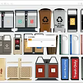Public Facilities Different Types Of Waste Bins For Recycling And Trash