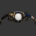 Female Character 3D Model In Blue Uniform White Hat Gold Accents Black Gloves Grey Pants