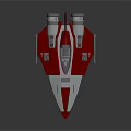 Futuristic Pink And White Spaceship Model With Sleek Design And Dual Engines