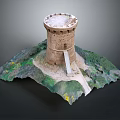 Tower defense sentry tower air defense watchtower observatory tower loft 3d model