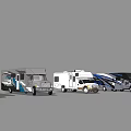Various Modern RV Models Featuring Different Exterior Designs and Styles 3d model