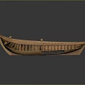 Handcrafted Wooden Boat Model With Intricate Interior Seats And Smooth Hull Design