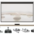 Complete Projection Monitoring System With Projection Screen And Surveillance Camera Equipment