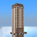 High Rise Modern Residential Building With Large Windows And Entrance Design