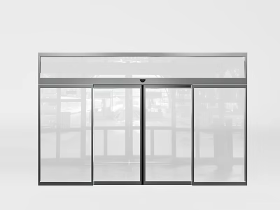 Modern Glass Double Doors With Sleek Metal Frame For Interior Home Design 3d model