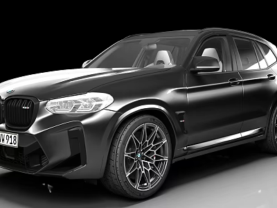 Black BMW Sporty SUV With Aerodynamic Bodykit LED Headlights And Alloy Wheels 3d model