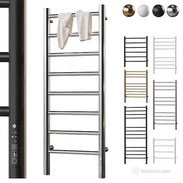 Modern Heated Towel Rail Bathroom Accessory With Multiple Styles And Colors 3d model