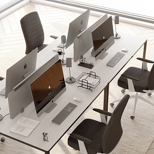 Modern office desk and chair combination 3d model