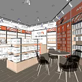 Modern mobile phone store shelf container display cabinet cashier 3d model