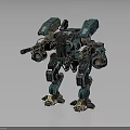 Sci Fi Robot Character With Mechanical Armor Dual Arm Guns And Metallic Texture Design