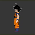 Detailed Anime Character Figure With Spiky Black Hair Blue Vest Orange Outfit And Red Shoes