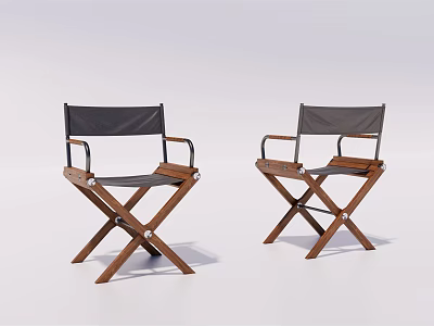 Simple Modern Leisure Chairs With Wooden Frame Black Fabric Seat And Crossed Legs 3d model