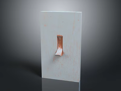 White Wooden Board With Copper Hook For Decorative Wall Hanging Use 3d model
