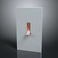 White Wooden Board With Copper Hook For Decorative Wall Hanging Use 3d model