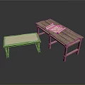 Small And Large Wooden Home Tables With Paper On Top Surface