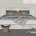 Modern Double Bed 3d model