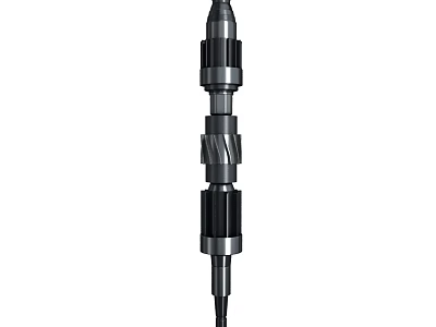 Mechanical Shaft Component With Multiple Cylindrical Sections And Metallic Finish 3d model