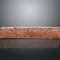 Long Strip Granular Surface Household Item In Brown Gray Tones With Reflective Base 3d model
